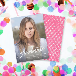 Faire-part de graduation photo du script de brosse