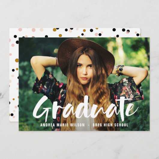 Faire-part de graduation photo du script de pincea (Devant / Derrière)