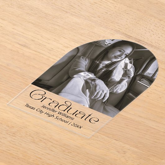 faire-part de graduation photo en noir et blanc (Poser)