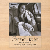 faire-part de graduation photo en noir et blanc (Recto)