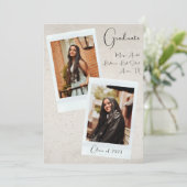 Faire-part de graduation photo esthétique neutre (Debout devant)