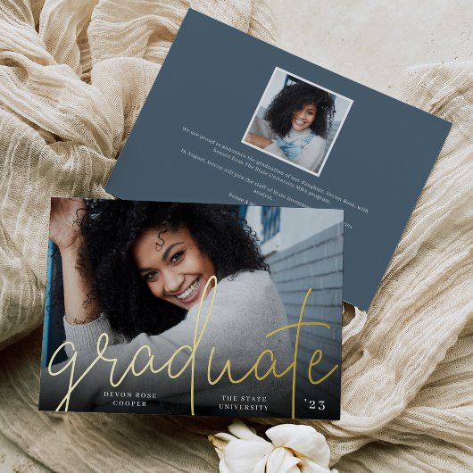 Faire-part de graduation photo Foil l