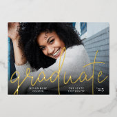 Faire-part de graduation photo Foil l (Recto)