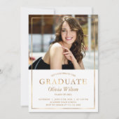 Faire-part de graduation photo Gold Foil moderne (Devant)