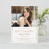 Faire-part de graduation photo Gold Foil moderne (Debout devant)