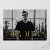 Faire-part de graduation photo Gold Foil moderne (Recto)