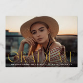 Faire-part de graduation photo Gold Foil moderne (Recto)