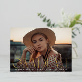 Faire-part de graduation photo Gold Foil moderne (Debout devant)