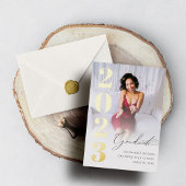 Faire-part de graduation photo Gold Foil tendance