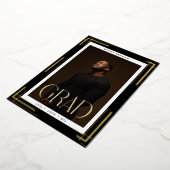 Faire-part de graduation photo Gold FrameD personn (Rotation)