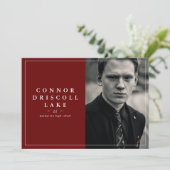 Faire-part de graduation photo horizontale classiq (Debout devant)