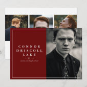 Faire-part de graduation photo horizontale classiq (Devant / Derrière)