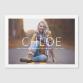 Faire-part de graduation photo magnétique et éléga (Devant)