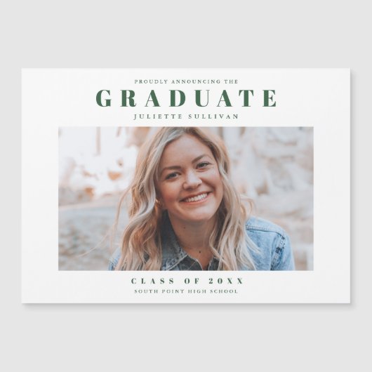 Faire-part de graduation photo minimale (Devant)