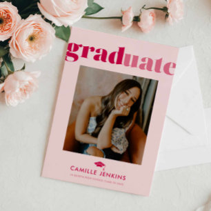 Faire-part de graduation photo minimale moderne