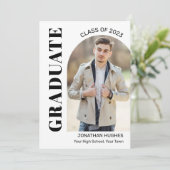 Faire-part de graduation photo moderne (Debout devant)