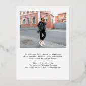 Faire-part de graduation photo moderne (Verso)