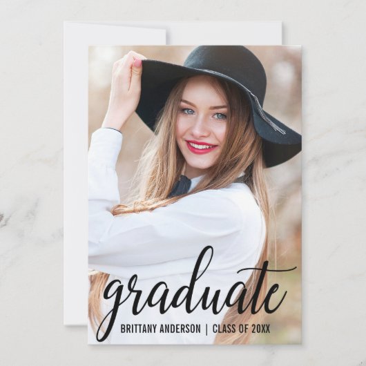 Faire-part de graduation photo moderne B (Devant)