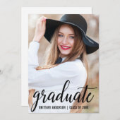 Faire-part de graduation photo moderne B (Devant / Derrière)