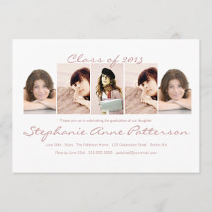 Faire-part de graduation photo moderne chic 5 Ros