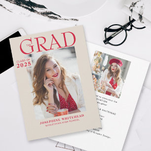 Faire-part de graduation photo moderne Tan 2023