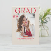 Faire-part de graduation photo moderne Tan 2023 (Debout devant)