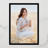 Faire-part de graduation photo noir, blanc et huil (Verso)