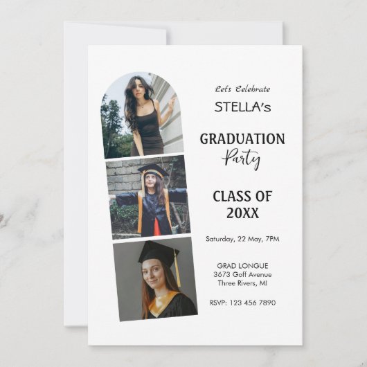 Faire-part de graduation photo personnalisée (Devant)