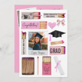 Faire-part de graduation photo Pink Bow (Devant / Derrière)