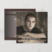 Faire-part de graduation photo pour garçons en cui (Devant / Derrière)