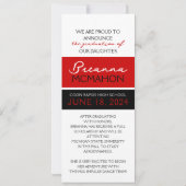 Faire-part de graduation photo rouge et noir 9 (Dos)