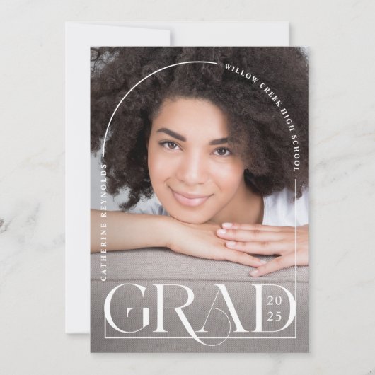 Faire-part de graduation photo simple moderne (Devant)
