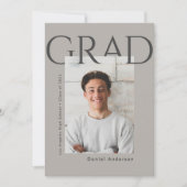 Faire-part de graduation photo simple moderne (Devant)