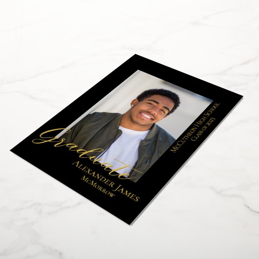 Faire-part de graduation photo simple moderne (Rotation)