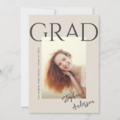 Faire-part de graduation photo simple moderne (Devant)