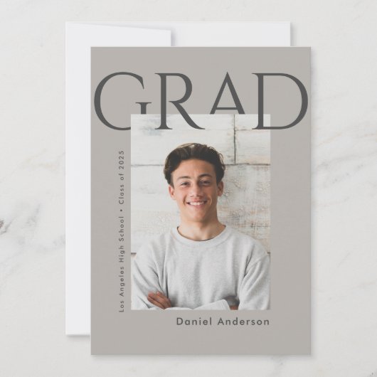 Faire-part de graduation photo simple moderne (Devant)