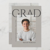 Faire-part de graduation photo simple moderne (Devant / Derrière)