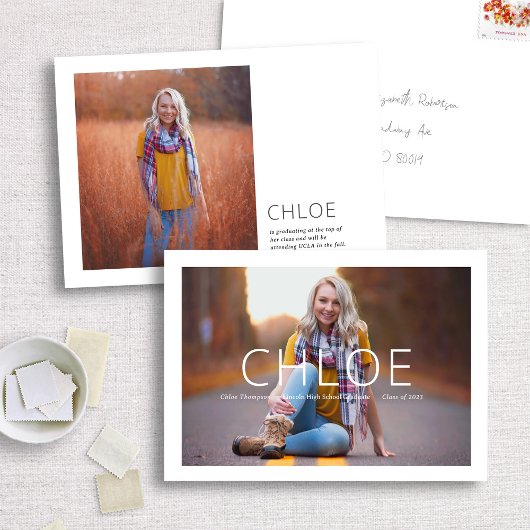 Faire-part de graduation photo stylish et minimal