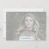 Faire-part de graduation photo tendance (Dos)