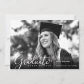 Faire-part de graduation photo texte simple et cur (Devant)