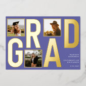 Faire-part de graduation photo violet moderne (Recto)