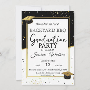 Faire-part de graduation pour un BBQ élégant dans