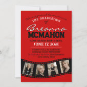 Faire-part de graduation Red & Black Filmstrip (Devant)