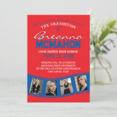 Faire-part de graduation Red & Blue Filmstrip (Debout devant)