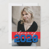 Faire-part de graduation Red & Blue Filmstrip (Dos)
