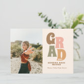 Faire-part De Graduation Rétro Avec Photo (Debout devant)