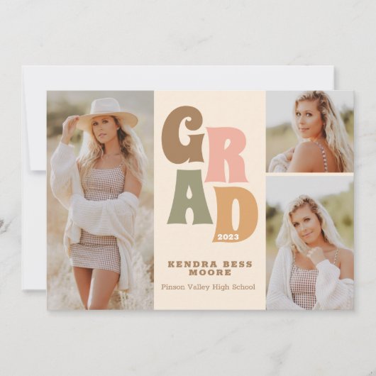 Faire-part de graduation rétrograde (Devant)