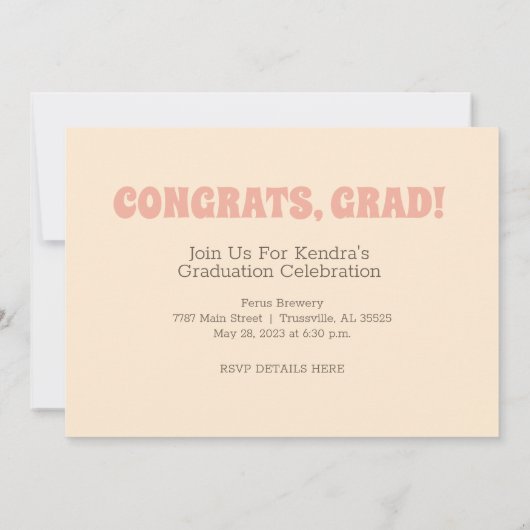 Faire-part de graduation rétrograde (Dos)