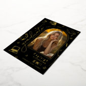 Faire-part de graduation rétrograde Black Gold Foi (Rotation)