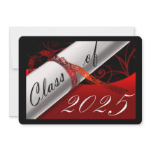 Faire-part de graduation rouge et noire